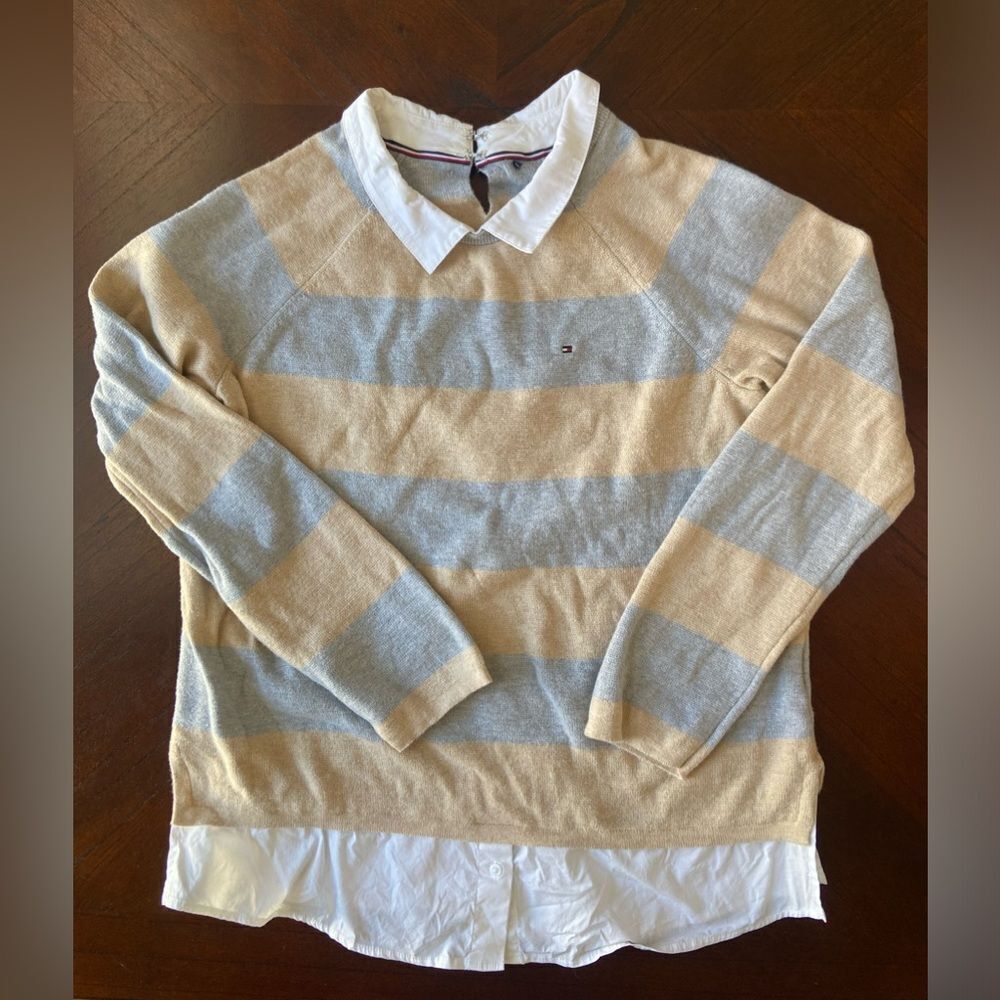 TOMMY SHIRT WITH STRETCH SWEATER